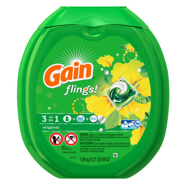 Gain FLINGS Laundry Packs ORIGINAL - 81ct/4cs