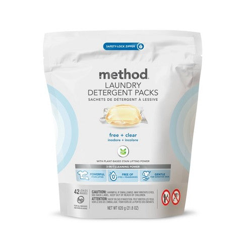 Method Liquid Laundry Pack Free & Clear V2 - 42ct/4pk