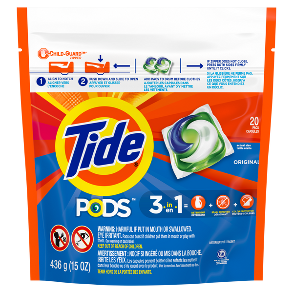 Tide PODS Liquid Laundry Detergent Pacs Original - 20ct/6pk