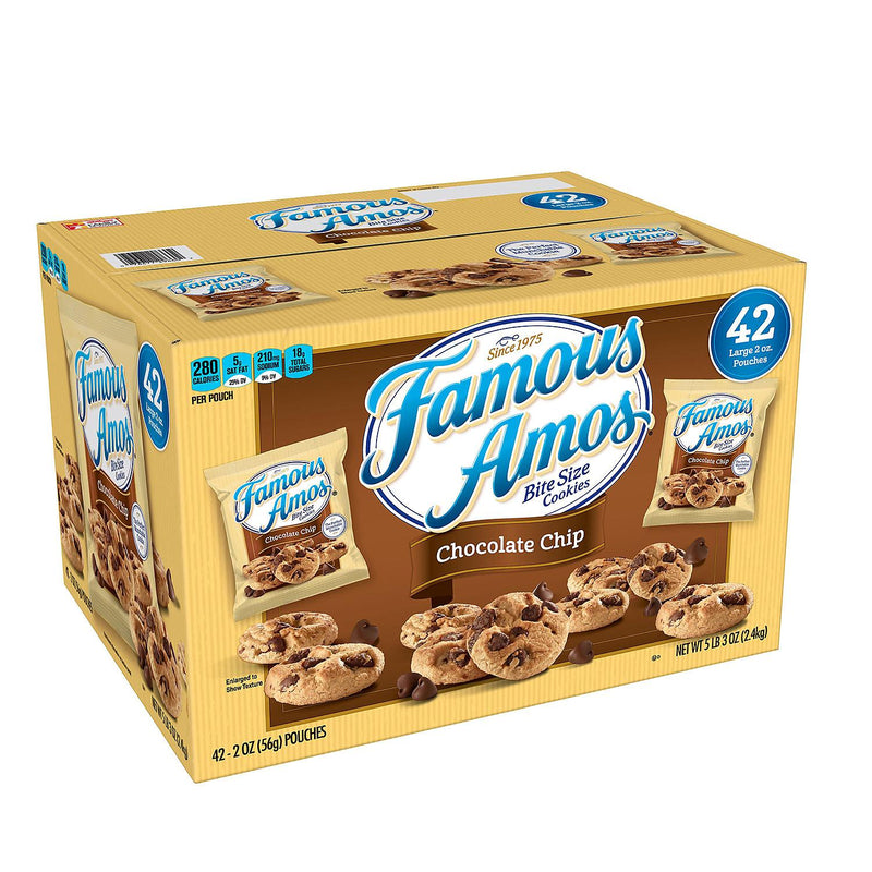 FAMOUS AMOS Double Chocolate Chip Cookies - 2oz Bags/42pk