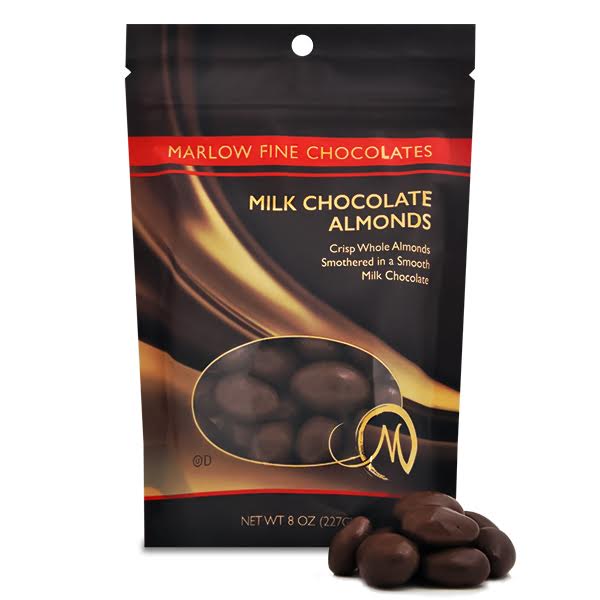 Marlow Fine Chocoates Milk Chocolate Almonds - 8oz/12pk