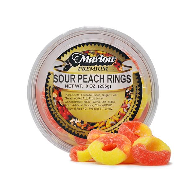 Marlow Sour Peach Rings - 9oz/12pk