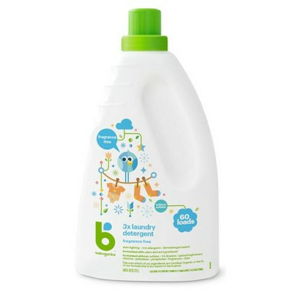 Babyganics Laundry Detergent Fragrance Free - 60oz/4pk